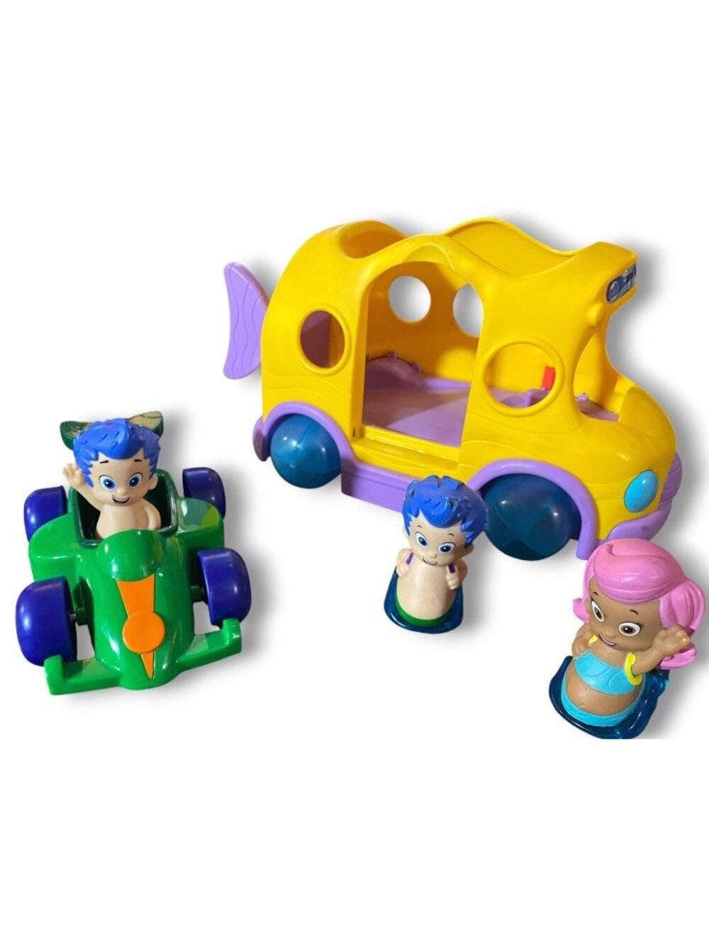Bubble Guppies Swim-Sational School Bus Playset w/ Figures & Car Lot